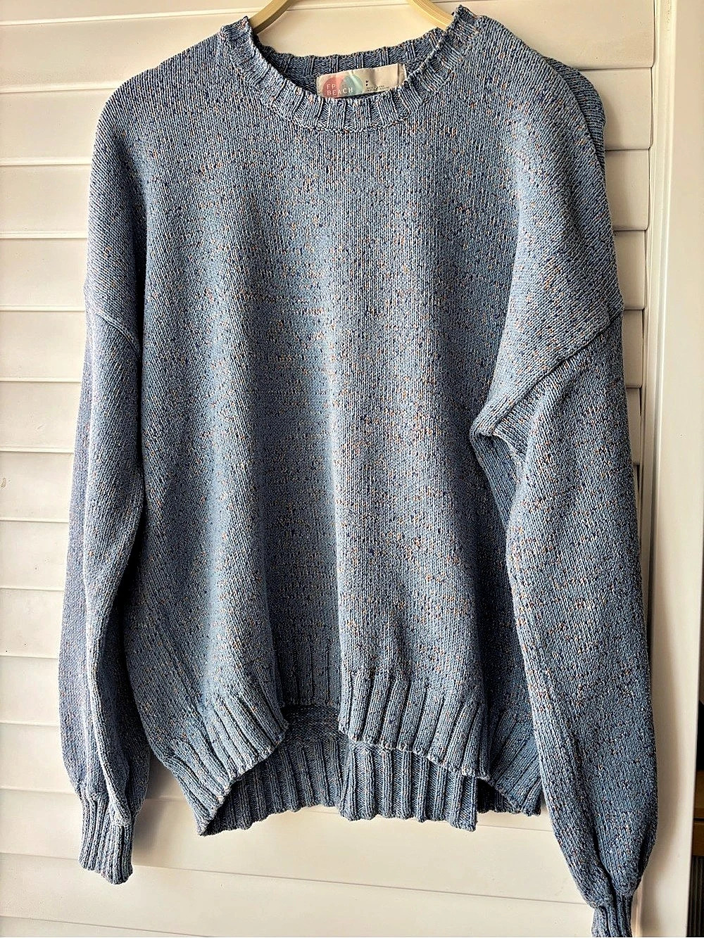 Free People Blue Crewneck Sweater Size Small Like New